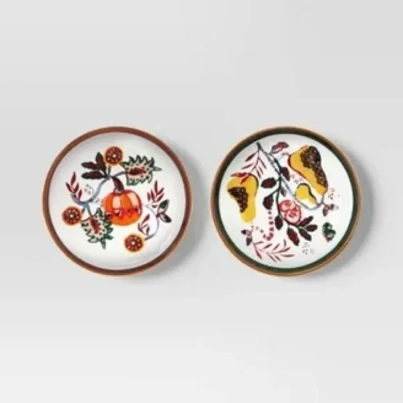Threshold Colorful Fruit and Floral Stoneware Layering Plates - Picture 2 of 2